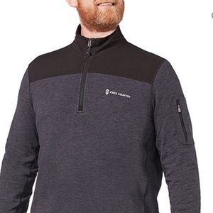 Men's Free Country Mens Long Sleeve Mock Neck Top Moisture Wickin…